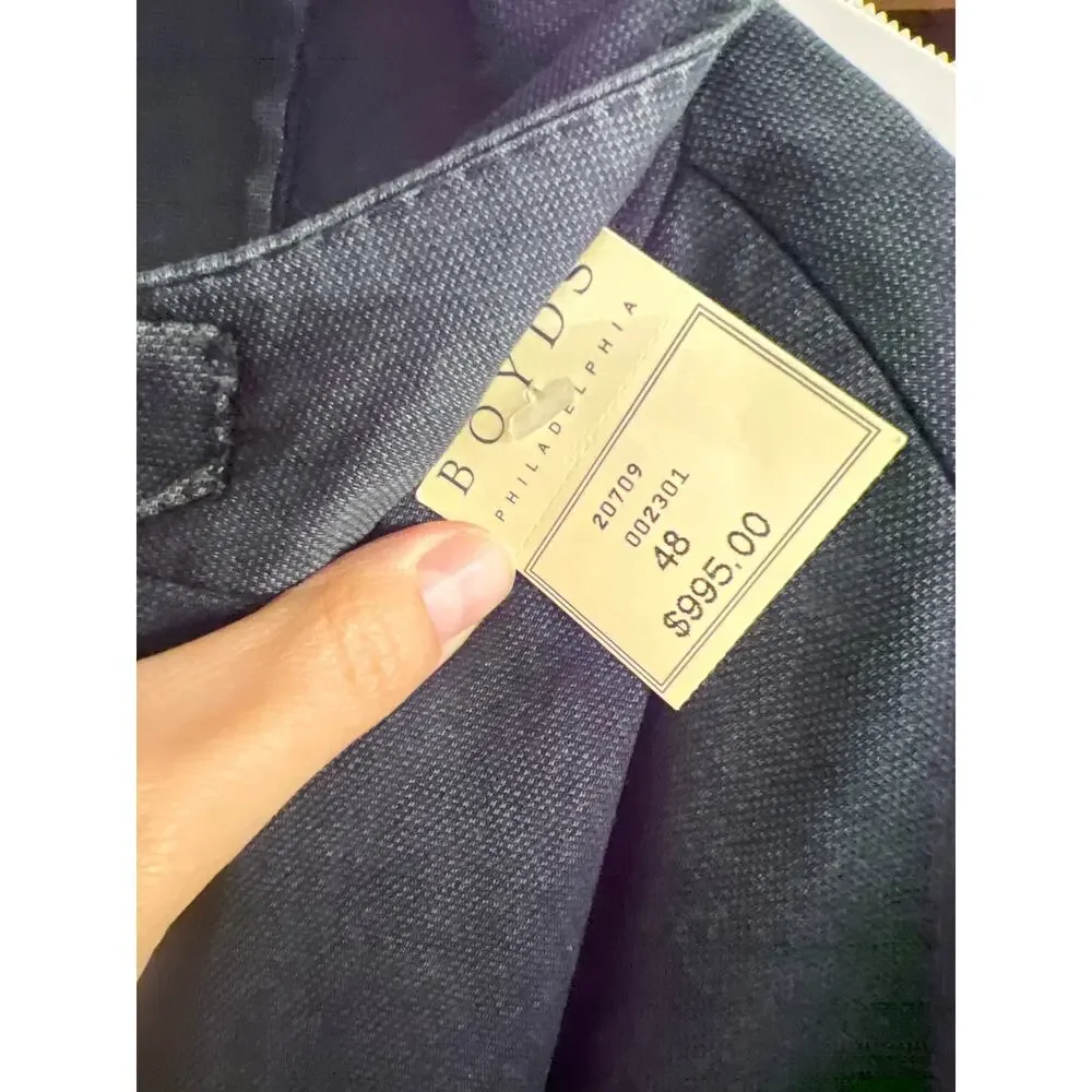 New $995 Eleventy EU sz eu 60 US 48  navy blue solid sport coat jacket midweight
